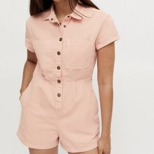 BDG Joey Short sleeved Coverall Romper Peach Size L